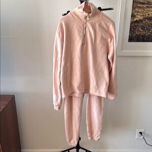 Cozy Pink Half-Zip Sweatshirt and Joggers Set Donni / Stoney Clover collab